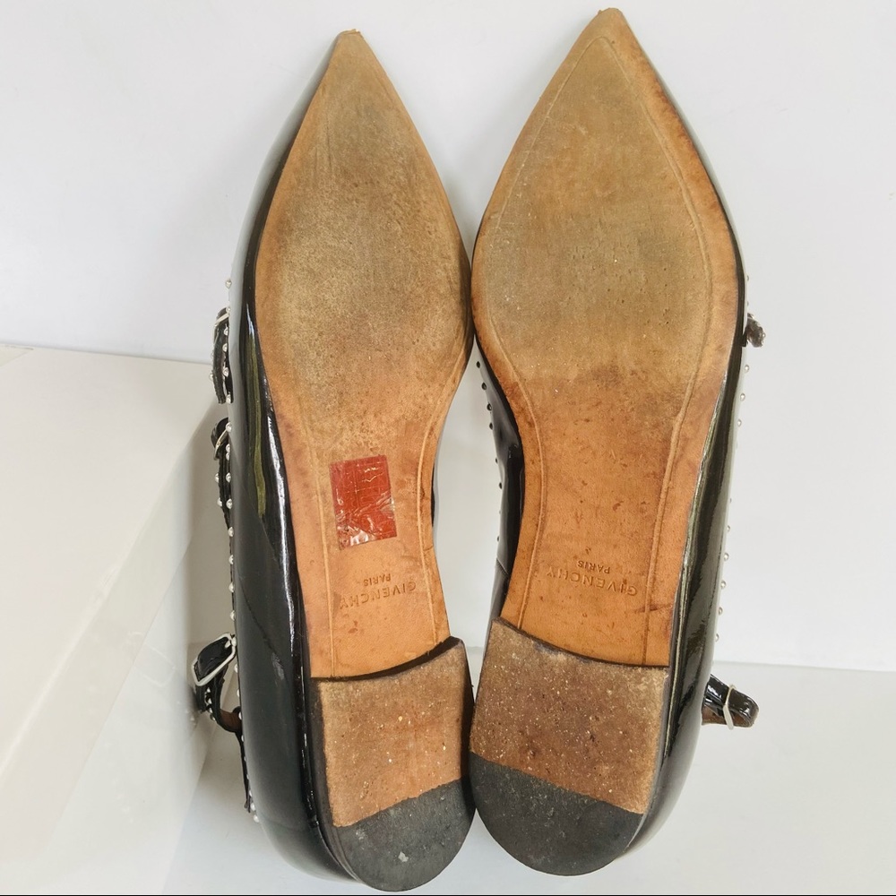 Givenchy black patent studded flats 37.5 - Picture 12 of 13